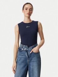 Guess Top W6YP17 K3881 Granatowy Regular Fit. Niebieskie topy Guess, l, z aplikacjami, bez kołnierzyka, bez ramiączek. Za 174.99 zł.
