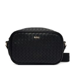 Torebka BOSS. Czarne listonoszki Boss, bez wzorów, bez dodatków. Za 599.99 zł.