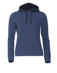 Clique Classic Hoody Women - bluza z kapturem blue melange. Niebieskie bluzy CLIQUE, s, bez wzorów, z bawełny, z kapturem. Za 213.48 zł.