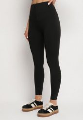 Czarne Klasyczne Legginsy z Wysokim Stanem Lunavira. Czarne legginsy Born2be, bez wzorów, z jeansu, klasyczne. W wyprzedaży za 50.99 zł.