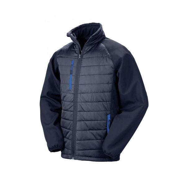 Kurtka puchowa z recyklingu Result Softshell Black Compass Softshell. Niebieskie kurtki RESULT, m, bez wzorów, z materiału, bez kaptura. Za 224.75 zł.