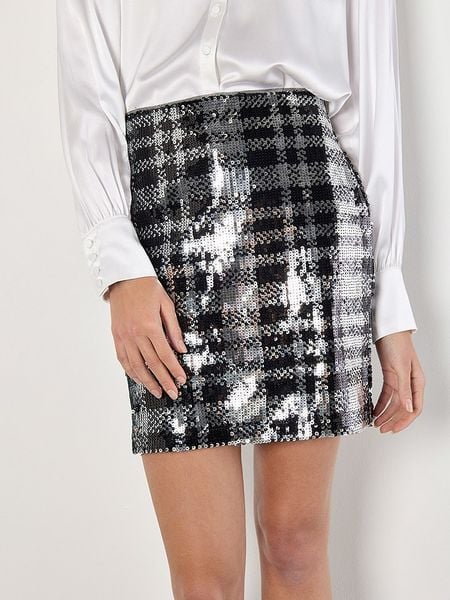 Apricot Spódnica w kolorze czarno-srebrnym rozmiar: XS. Czarne spódnice Apricot, xs, bez wzorów, mini. Za 70.57 zł.