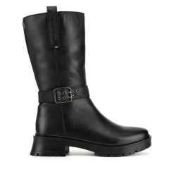 Botki U.S. Polo Assn. Czarne botki U.S. Polo Assn., bez wzorów, bez obcasa, na płaskiej podeszwie, bez zapięcia. Za 383.99 zł.