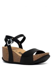 Sunbay Sandały "Yucca" w kolorze czarnym na koturnie rozmiar: 38. Czarne sandały Sunbay, bez wzorów, z otwartym noskiem, bez obcasa, na koturnie, bez zapięcia. Za 148.26 zł.