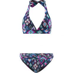 Bikini z trójkątnymi miseczkami (2 części) bonprix niebiesko-turkusowo-różowy wzorzysty. Bikini marki ARTENGO. Za 37.99 zł.