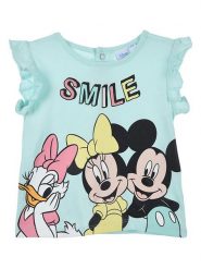 Disney Minnie Mouse Top "Minnie" w kolorze błękitnym rozmiar: 68. Niebieskie topy Disney Minnie Mouse, bez wzorów, z bawełny, bez kołnierzyka, bez ramiączek. Za 15.33 zł.