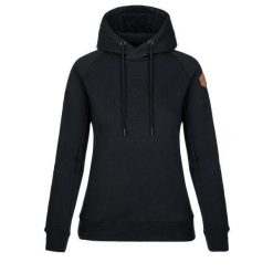 Bluza bawełna damska Kilpi Sohey. Czarne bluzy Kilpi, na jesień, bez wzorów, z bawełny, bez ramiączek, z kapturem. Za 179.35 zł.