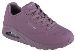 Buty sportowe Sneakersy damskie, Skechers Uno-Stand on Air. Fioletowe buty treningowe Skechers, bez wzorów, z materiału, przed kostkę, bez zapięcia, trekkingowe. Za 279.99 zł.