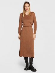 Liviana Conti Sukienka dzianinowa L2WB26 Złoty Regular Fit. Żółte sukienki Liviana Conti, l, bez wzorów, z dzianiny, bez kołnierzyka, bez ramiączek. Za 929.99 zł.