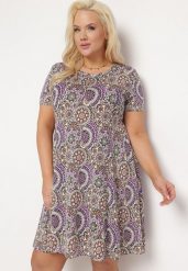 Fioletowa Sukienka Mini z Wiskozy o Rozkloszowanym Fasonie Boho Aiselle. Fioletowe sukienki Born2be, l, bez wzorów, z wiskozy, boho, bez kołnierzyka, bez ramiączek, mini, rozkloszowane. Za 69.99 zł.