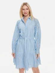 YAS Sukienka letnia Holi 26030709 Błękitny Loose Fit. Niebieskie sukienki YAS, s, bez wzorów, z bawełny, bez kołnierzyka, bez ramiączek. Za 299.99 zł.