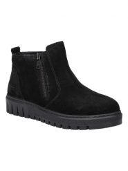 Josef Seibel Skórzane botki "Kelra 01" w kolorze czarnym do kostki rozmiar: 38. Czarne botki Josef Seibel, bez wzorów, z polaru, bez obcasa, bez zapięcia. Za 304.95 zł.