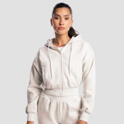 Bluza damska fitness z kapturem Base Cloud. Bluzy GYMBEAM, l, bez wzorów, z bawełny, bez ramiączek, z kapturem. Za 137.90 zł.