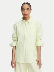 Tommy Jeans Koszula DW0DW22209 Zielony jasny Relaxed Fit. Zielone koszule Tommy Jeans, xl, bez wzorów, z jeansu, bez kołnierzyka, bez ramiączek. Za 409.99 zł.