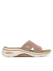 Skechers Klapki Gowalk Arch Fit 2.0 - Dakota 140865/TAN Beżowy. Brązowe klapki Skechers, bez wzorów, z materiału, bez obcasa, bez zapięcia. Za 289.99 zł.