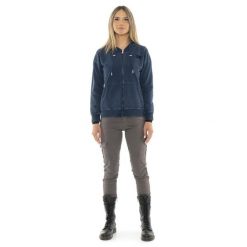 Bluza z bawełna z kaptur na co dzień na siłownię. Niebieskie bluzy LEONE 1947 APPAREL, bez wzorów, z bawełny, bez kaptura, na fitness i siłownię. W wyprzedaży za 157.01 zł.