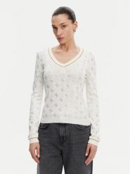 Guess Sweter W5GR07 Z3D60 Beżowy Regular Fit. Brązowe swetry Guess, xl, z aplikacjami, z wiskozy, bez ramiączek. Za 339.00 zł.
