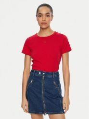 HUGO T-Shirt Deloris 50512002 Czerwony Regular Fit. Czerwone t-shirty Hugo, s, bez wzorów, z bawełny, bez kołnierzyka, bez ramiączek. Za 139.99 zł.