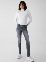 LTB Dżinsy "Molly" - Skinny fit - w kolorze szarym rozmiar: W32/L36. Szare jeansy LTB, l, z aplikacjami, ze skóry, klasyczne, z podwyższonym stanem. Za 105.88 zł.