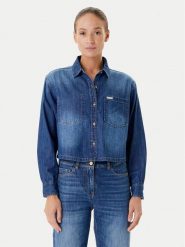 Guess Jeans Koszula jeansowa W5YH0D D5M8A Granatowy Regular Fit. Niebieskie koszule Guess Jeans, m, z aplikacjami, z bawełny, bez kołnierzyka, bez ramiączek. Za 239.99 zł.