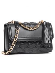 Tory Burch Torebka Flaming Small Convertible Shoulder Bag 75576 Czarny. Czarne listonoszki Tory Burch, bez wzorów, ze skóry, bez dodatków. Za 2,599.00 zł.