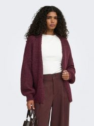 ONLY Kardigan w kolorze bordowym rozmiar: XS. Czerwone swetry ONLY, xs, bez wzorów, bez ramiączek. Za 144.95 zł.