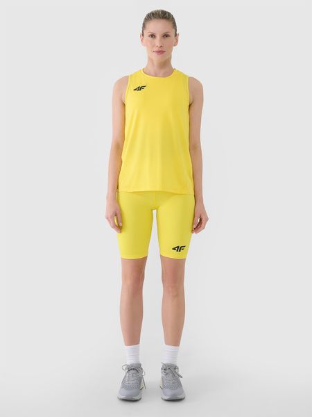 4F Top treningowy szybkoschnący damski - żółty M. Żółte topy sportowe 4f, m, bez wzorów, z dzianiny, do biegania. Za 119.99 zł.