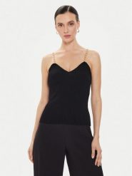 Morgan Top 241-MUSTO Czarny Slim Fit. Czarne topy Morgan, xl, bez wzorów, z syntetyku, bez kołnierzyka, bez ramiączek. Za 129.99 zł.