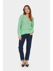 SAINT TROPEZ Sweter w kolorze zielonym rozmiar: M. Zielone swetry Saint Tropez, m, bez wzorów, ze splotem, bez ramiączek. Za 173.99 zł.