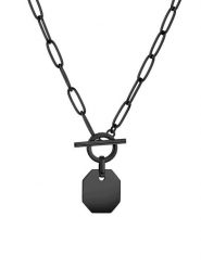 Liebeskind Naszyjnik z zawieszką - dł. 45 cm rozmiar: onesize. Czarne naszyjniki Liebeskind, z materiału, ze stali. Za 180.06 zł.