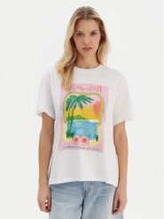 Roxy T-Shirt ERJZT05899 Biały Regular Fit. Białe t-shirty Roxy, s, bez wzorów, z bawełny, bez kołnierzyka, bez ramiączek. Za 179.99 zł.