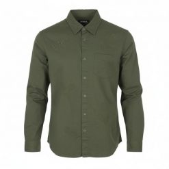 Desigual Cam Marcos Men koszula khaki zielona haftowana M. Zielone koszule Desigual, m, bez wzorów, z bawełny, bez kołnierzyka, bez ramiączek. Za 265.99 zł.