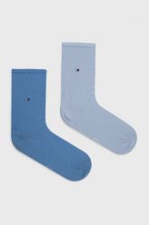 Tommy Hilfiger skarpetki (2-pack) 371221 damskie. Niebieskie skarpetki Tommy Hilfiger, bez wzorów. W wyprzedaży za 42.99 zł.