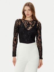 Morgan Bluzka 242-TENDRE Czarny Slim Fit. Czarne bluzki Morgan, m, bez wzorów, z syntetyku, bez kołnierzyka, bez ramiączek. Za 159.99 zł.