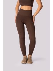Spaio Legginsy sportowe "Base" w kolorze brązowym rozmiar: L/XL. Brązowe legginsy Spaio, bez wzorów, z materiału, sportowe. Za 130.99 zł.