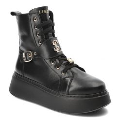 Czarne Sneakersy Libero Buty Na Platformie. Czarne botki Libero, bez wzorów, z materiału, eleganckie, przed kolano, bez obcasa, na platformie, bez zapięcia. Za 409.00 zł.