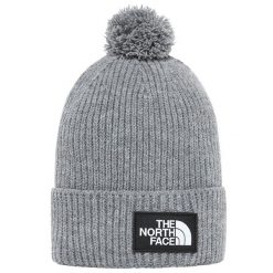 Czapka zimowa The North Face TNF Logo Box Pom Beanie. Szare czapki zimowe The North Face, bez wzorów, sportowe. Za 139.00 zł.