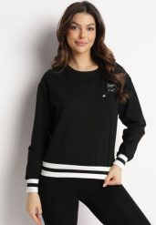 Czarna Klasyczna Bluza z Ozdobną Naszywką Silvaen. Czarne bluzy Born2be, s, z aplikacjami, casualowe, bez ramiączek, bez kaptura. W wyprzedaży za 63.74 zł.