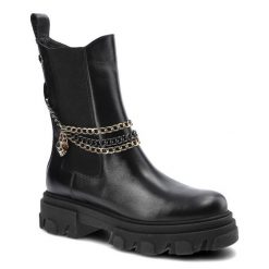 Czarne Botki Carinii Damskie Stylowe Obuwie. Czarne botki Carinii, bez wzorów, ze skóry, eleganckie, bez obcasa, na płaskiej podeszwie, bez zapięcia. Za 339.00 zł.