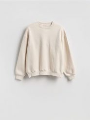 Bluza z haftem - beżowy. Brązowe bluzy bez kaptura Reserved, l, bez wzorów, z bawełny, bez kaptura. Za 99.99 zł.