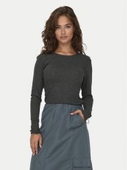 ONLY Bluzka Carlotta 15291987 Szary Regular Fit. Szare bluzki ONLY, xl, bez wzorów, z bawełny, bez kołnierzyka, bez ramiączek. Za 69.99 zł.