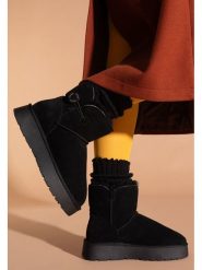 Gooce Skórzane botki zimowe "Crestone" w kolorze czarnym rozmiar: 37. Czarne botki Gooce, bez wzorów, ze skóry, bez obcasa, na platformie, bez zapięcia. Za 226.77 zł.