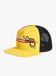 Czapka z daszkiem La Sportiva Stripe Cube Hat. Żółte czapki z daszkiem La Sportiva, bez wzorów, z materiału, eleganckie. Za 108.89 zł.