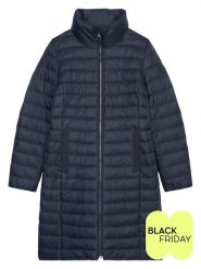 Marc O´Polo Płaszcz puchowy w kolorze granatowym rozmiar: 44. Niebieskie płaszcze bez wzorów, z puchu, bez kaptura. Za 569.68 zł.