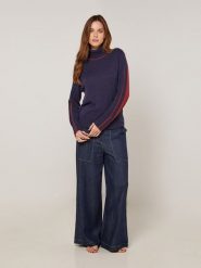 Rodier Golf w kolorze borodowo-granatowym rozmiar: XL. Czerwone swetry Rodier, xl, bez wzorów, klasyczne, bez ramiączek. Za 218.05 zł.