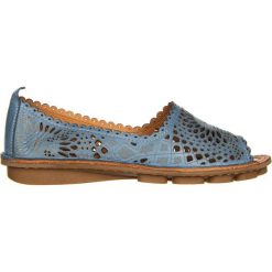 Baleriny Bayla-161 174 4102 1 08 Denim 161366, Niebieski, Skóra naturalna. Niebieskie baleriny Bayla, w ażurowe wzory, z denimu, biznesowe, bez obcasa, bez zapięcia. W wyprzedaży za 199.00 zł.