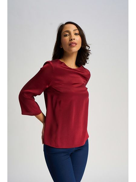 Marks & Spencer Bluzka w kolorze bordowym rozmiar: 36. Czerwone bluzki Marks & Spencer, bez wzorów, bez kołnierzyka, bez ramiączek. Za 30.71 zł.