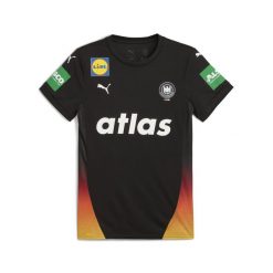 Damska koszulka wyjazdowa niemieckiej reprezentacji w piłce ręcznej PUMA. Czarne t-shirty sportowe Puma, bez wzorów, bez ramiączek, do piłki ręcznej. Za 329.00 zł.