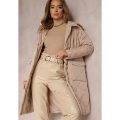 Beżowa Kurtka Pikowana Luceet. Brązowe kurtki Renee, l, bez wzorów, bez kaptura. W wyprzedaży za 209.99 zł.