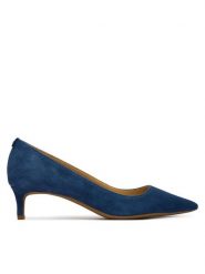 MICHAEL Michael Kors Czółenka Alina Flex Kitten 40R3ALMP1S Granatowy. Niebieskie czółenka MICHAEL Michael Kors, bez wzorów, ze skóry, bez obcasa, bez zapięcia. Za 549.99 zł.